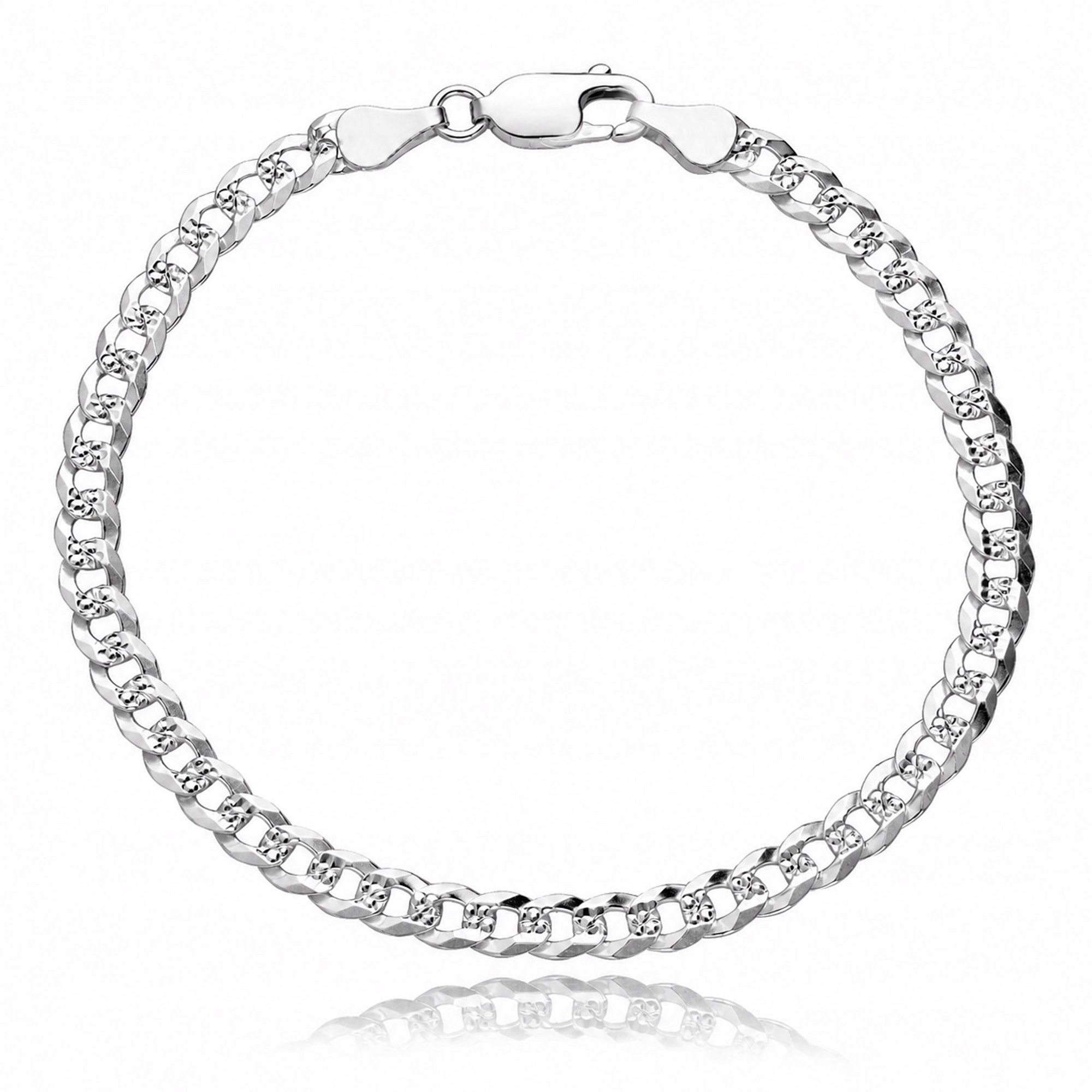 Stříbrný náramek 925 Pancíř Pave dámský pánský elegantní, pevný, 21 cm