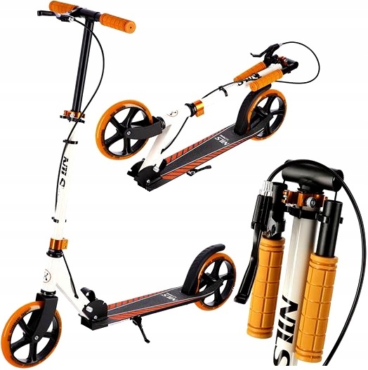 Městská skládací koloběžka 200 mm Ruční brzda ABEC-7 Patka Oranžová