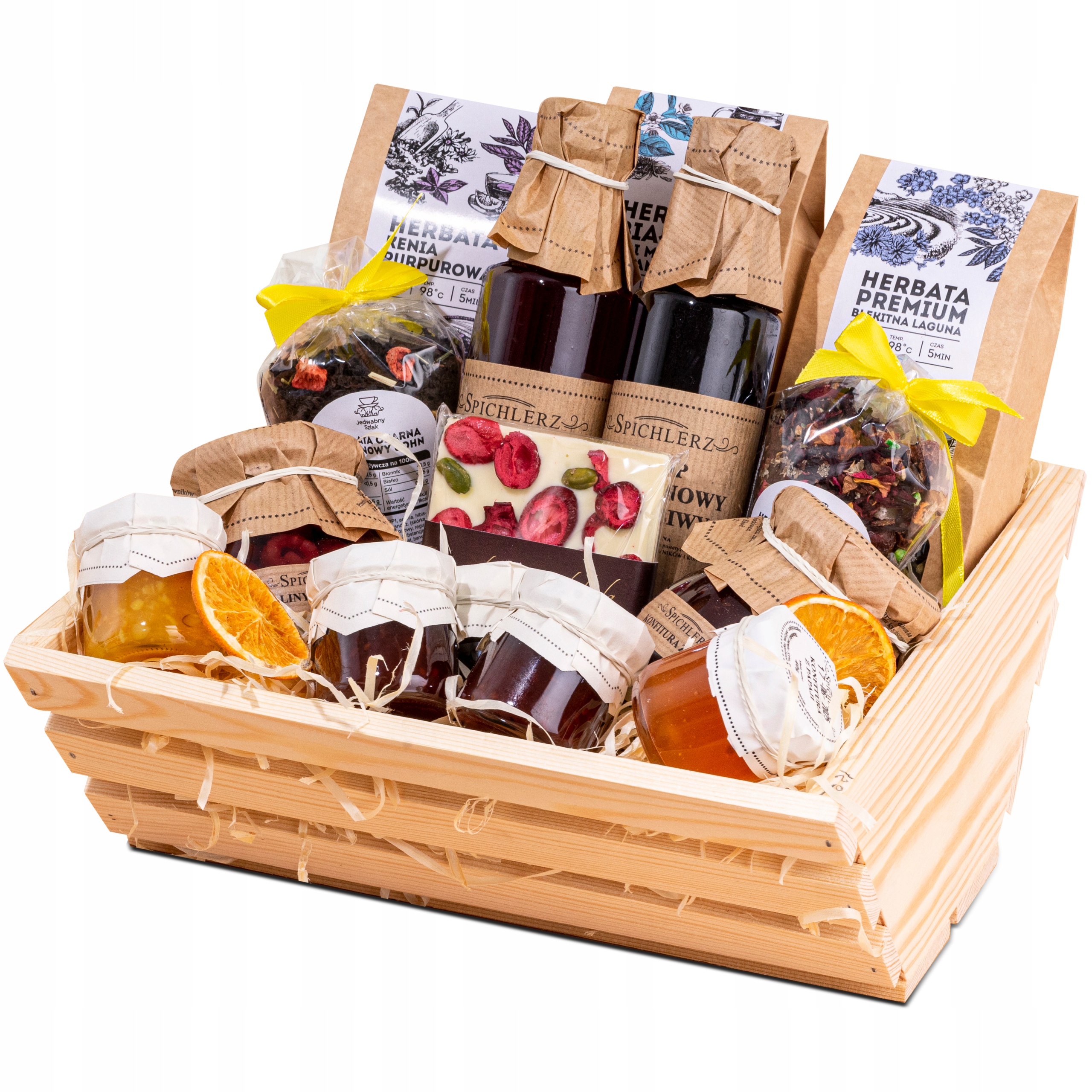 Duży Premium Kosz prezentowy na Urodziny rocznicę ślubu dla mamy babci taty