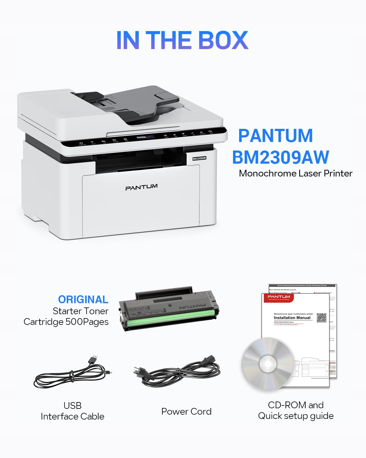 PANTUM BM2300AW BM2309AW Laserowe Urządzenie Wielofunkcyjne A4 WiFi USB — miniatura 7
