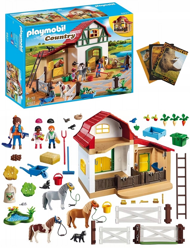 KLOCKI PLAYMOBIL 6927 STADNINA KUCYKÓW COUNTRY 10458732687 