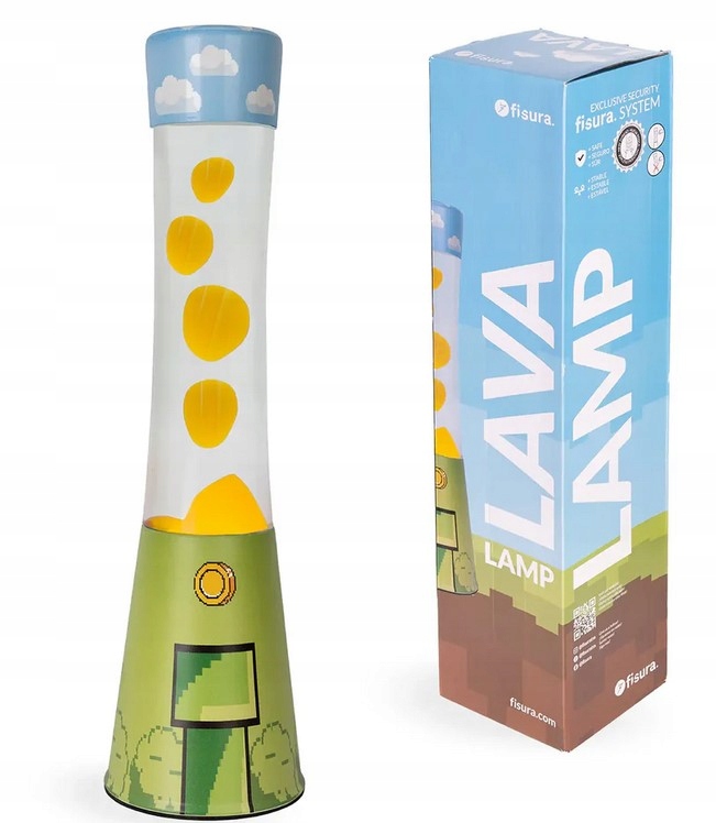 Lávová lampa Magma Lava Lawa lampička 10606 Zelená Žlutá Tower Gamer 41 cm Fi