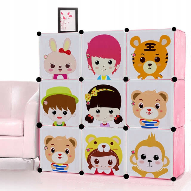 МОДУЛЬНА ШАФА КНИЖКА ШАФА ДИТЯЧА - РОЖЕВИЙ Бренд MuvuHome