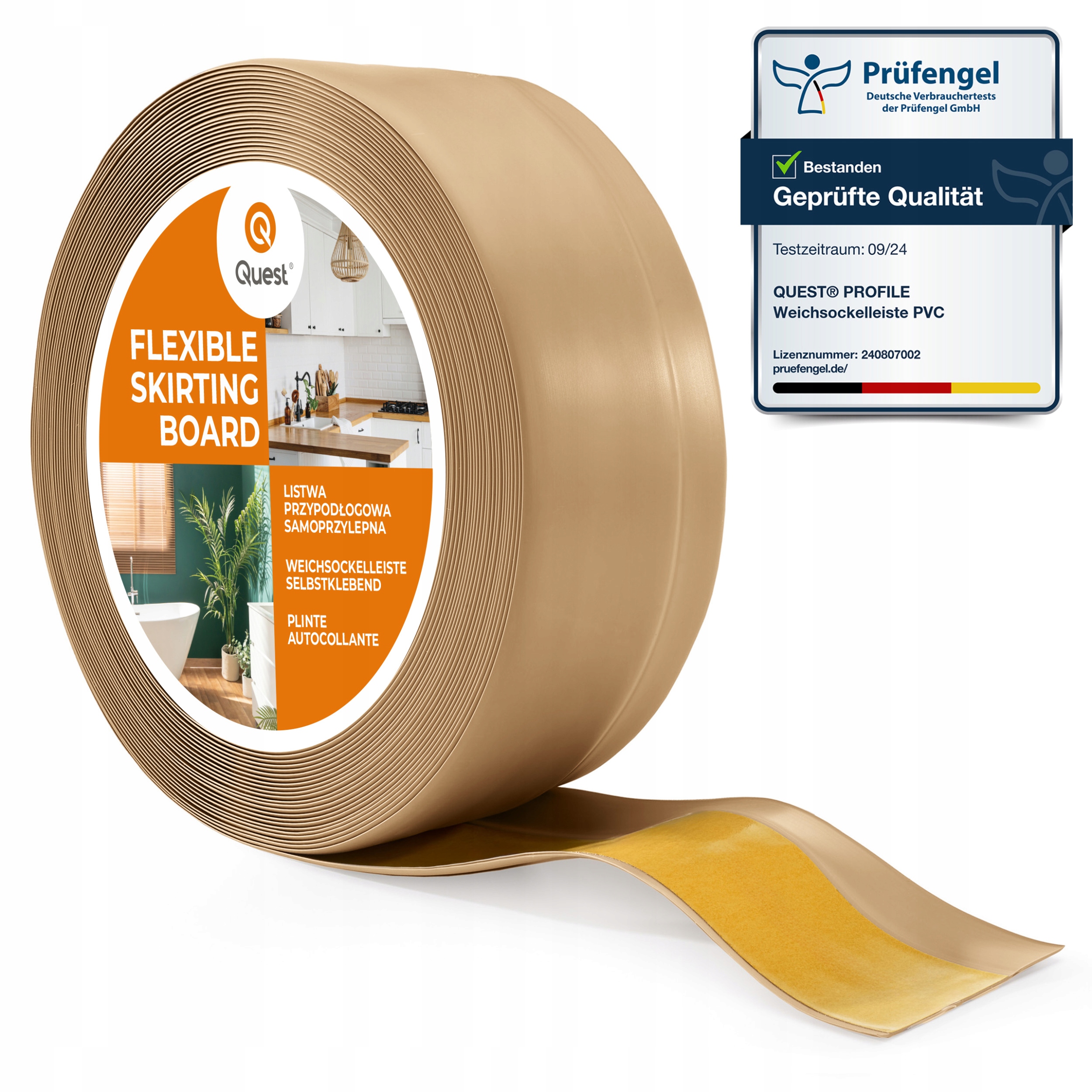 Samolepiaca podlahová lišta Pvc 50x20 mm piesková 10 m I pružná