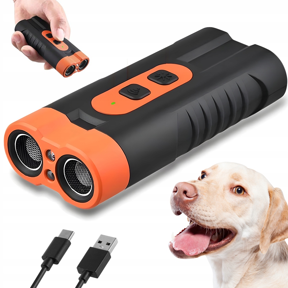 ultrazvukový antištěkač treser tresura s baterkou odpuzovač psů