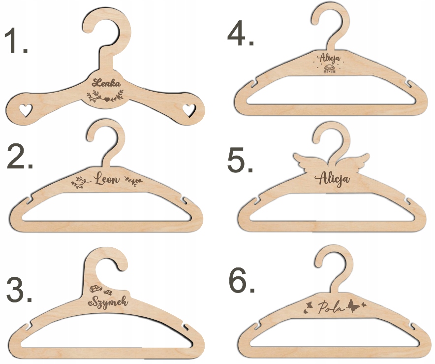 Drewniany Wieszak Dziecięcy z Imieniem Grawer Marka inna marka