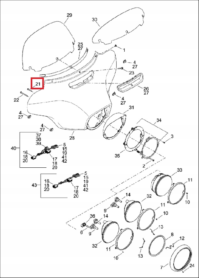 ŚRUBA OWIEWKI CZASZY HARLEY DAVIDSON 14- Producent Harley Davidson OE