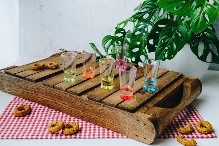 Kieliszki do wódki Shot GLASMARK Kolorowe dna 6x 25ml X iks Marka Glasmark