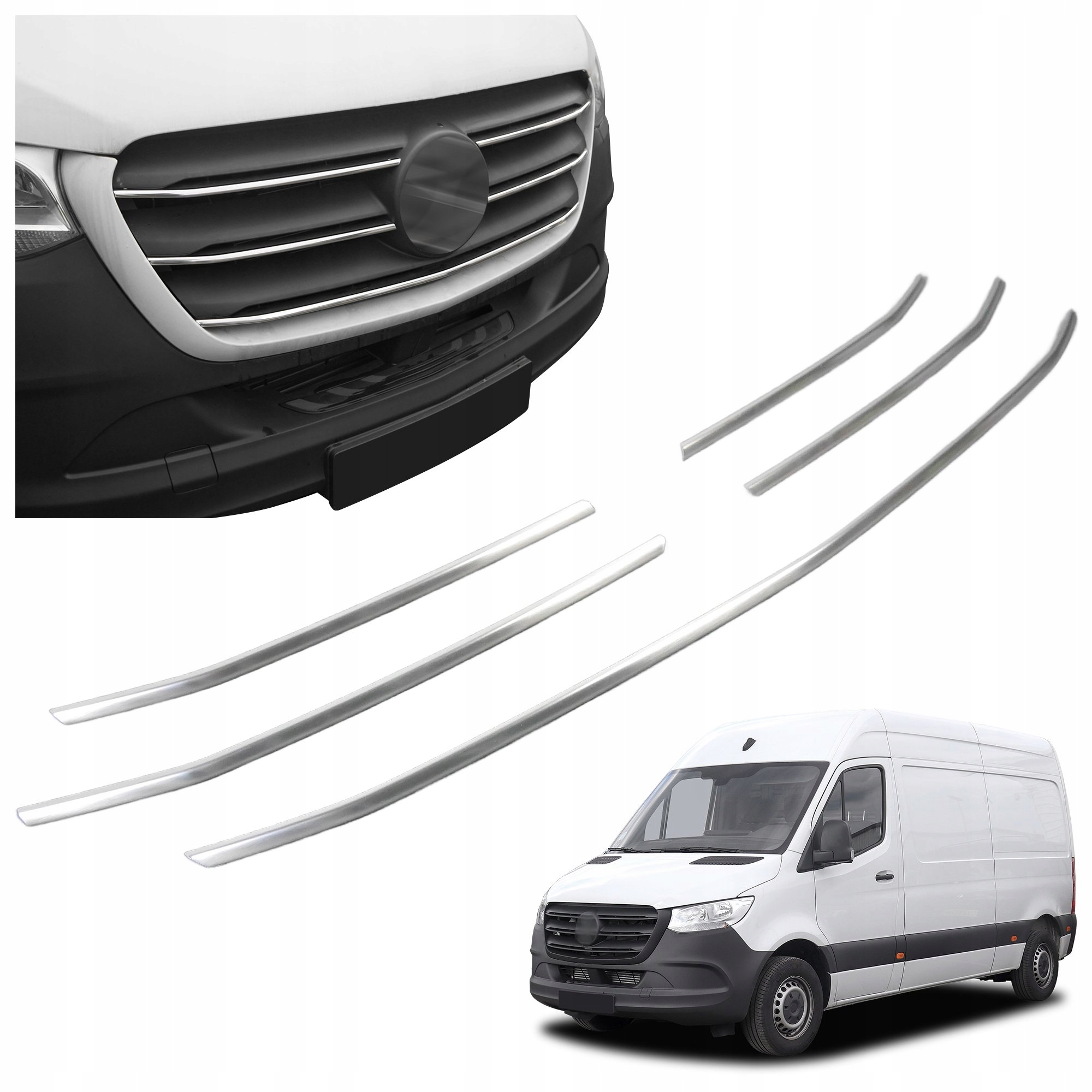 Lišty atrapy prednej grilovacej masky pre Mercedes Sprinter W907 2018-