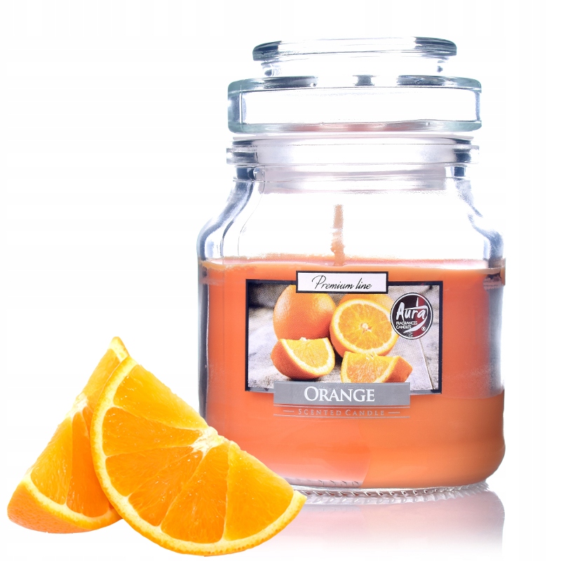 

Świeca Premium Słoik Szkło Pomarańcza 28h Orange