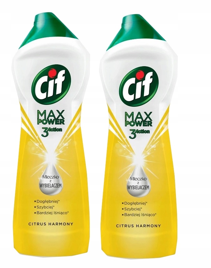 

Cif Max Power Mleczko z wybielaczem Citrus 2x1001g
