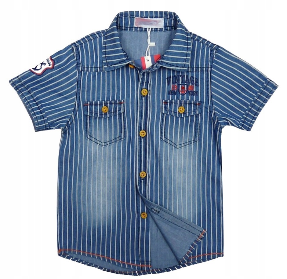 KOSZULA jeans VINTAGE r 12 ok - 146/152 cm RED