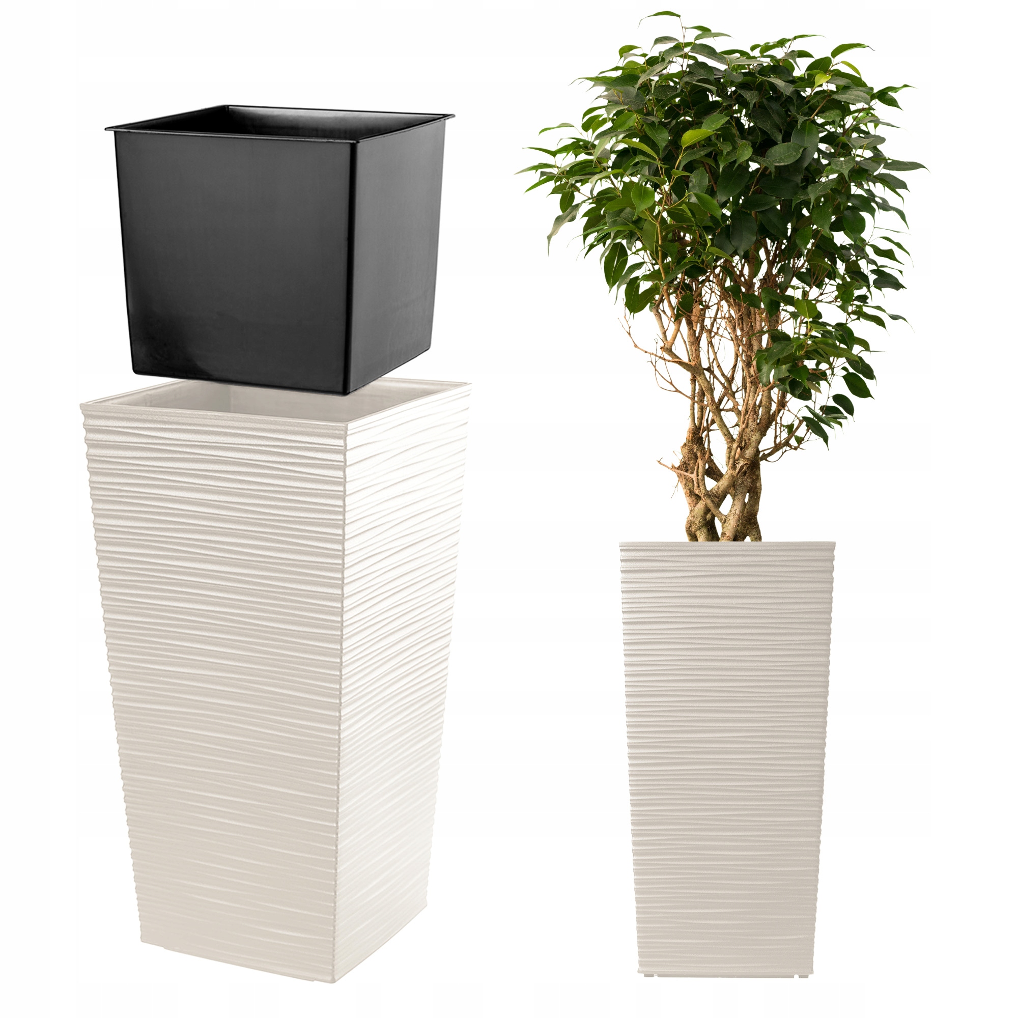 Kvetináč Záhradná Kvetináč S Vložkou Na Kvety Vysoká 39x75 cm Krémová