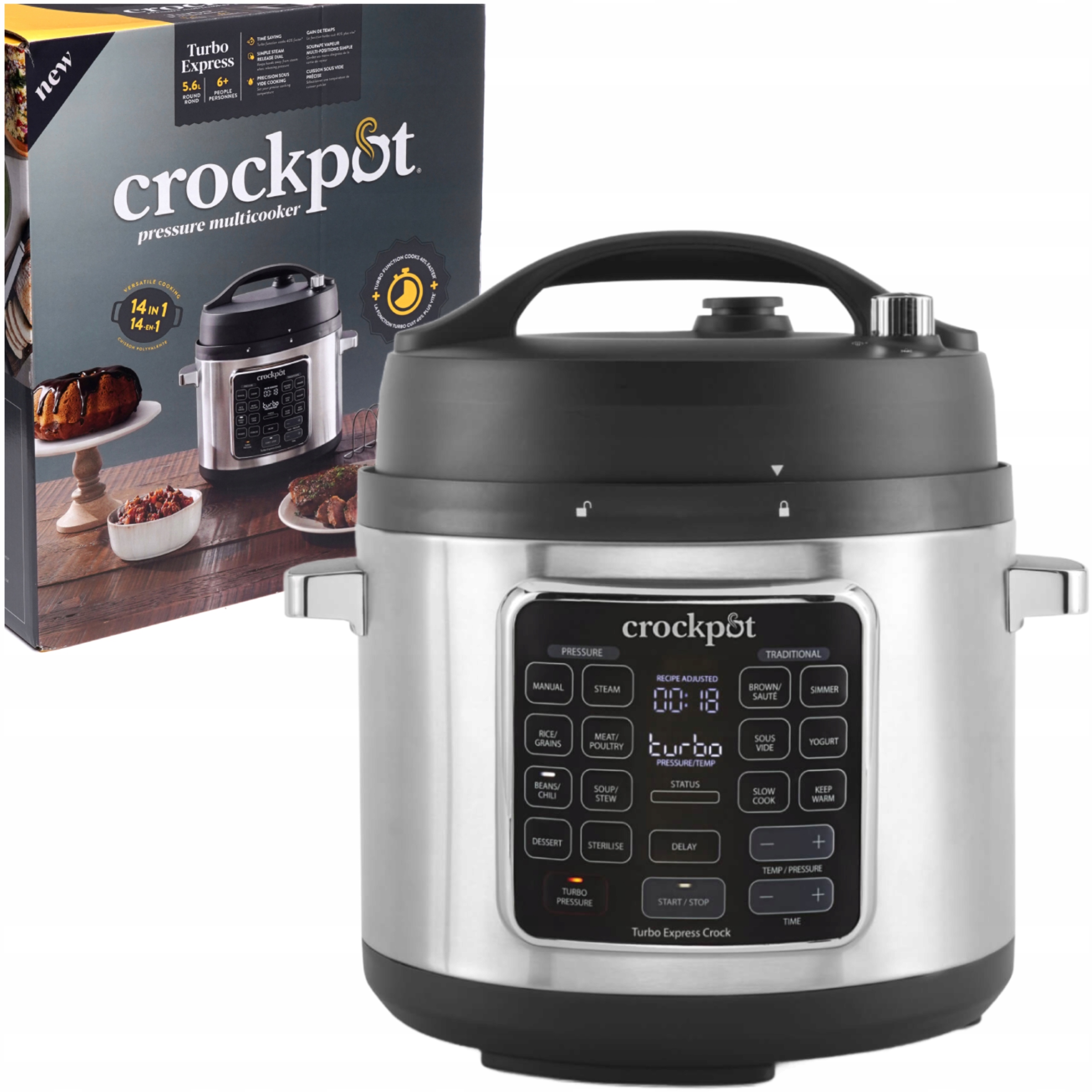 MultiCooker Szybkowar Parowar Garnek Elektryczny Crockpot Turbo 14w1 Turbo