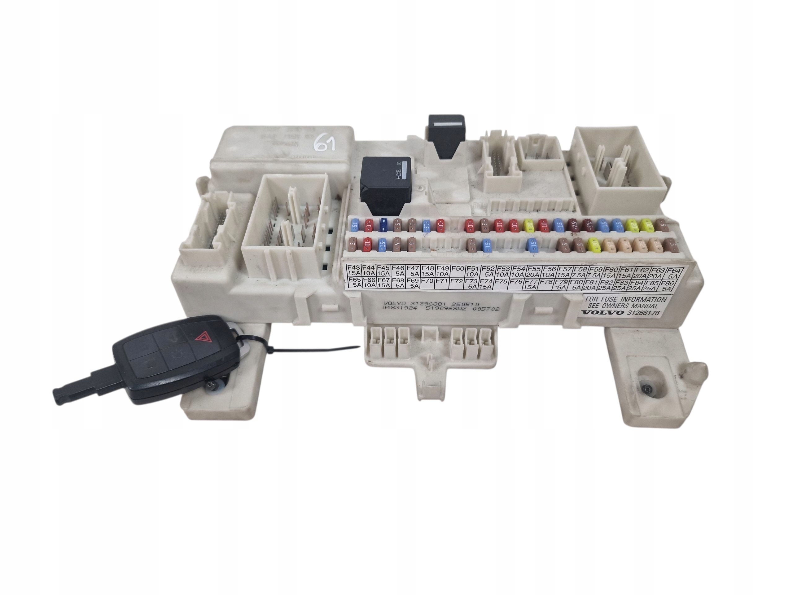 VOLVO V50 S40 compartment module CEM BSI + key 31296881