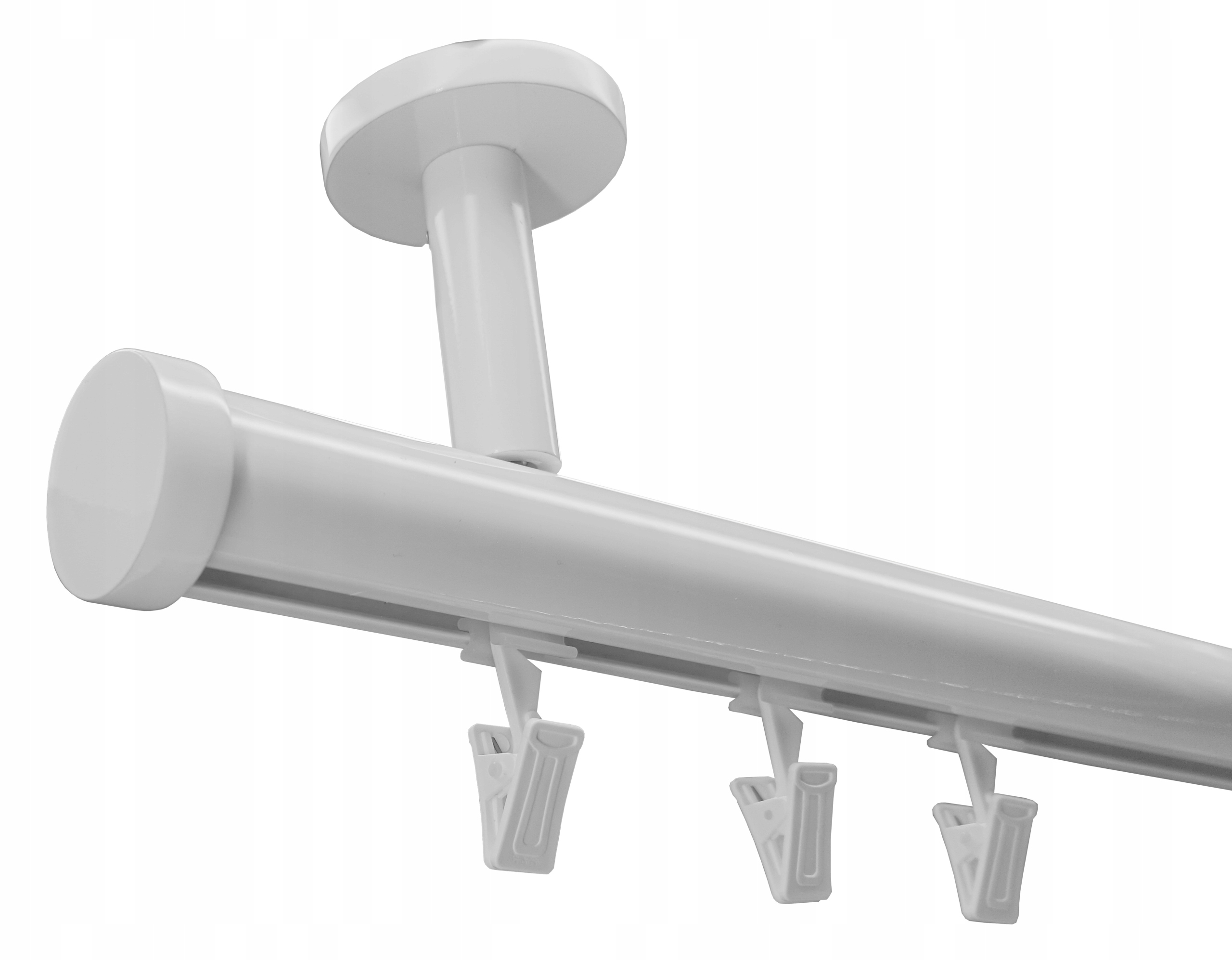 Garnýž Kolejnicový Apartmánový Alu Stropní 28 mm Bílý 400 cm žabky
