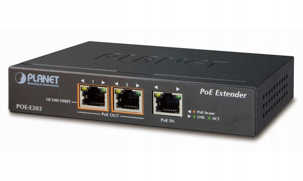 Planét PoE Lan extender, 1xPoE-in, 2xPoE-out 25W, 802.3at af, Gigabit