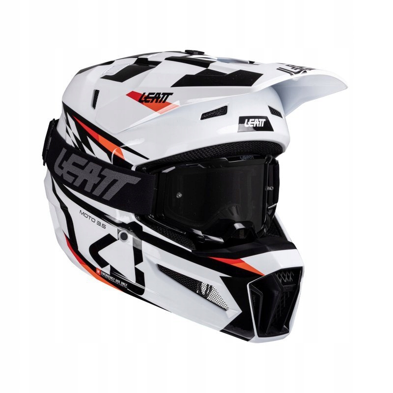 Motocyklová Prilba S Okuliarmi Leatt Kit Moto 3.5 White S