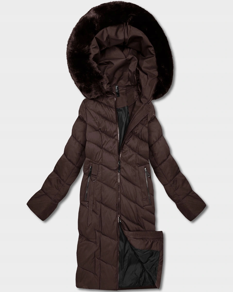 Dlouhá Bunda S Kapucí 7662# Hnědá L (40)
