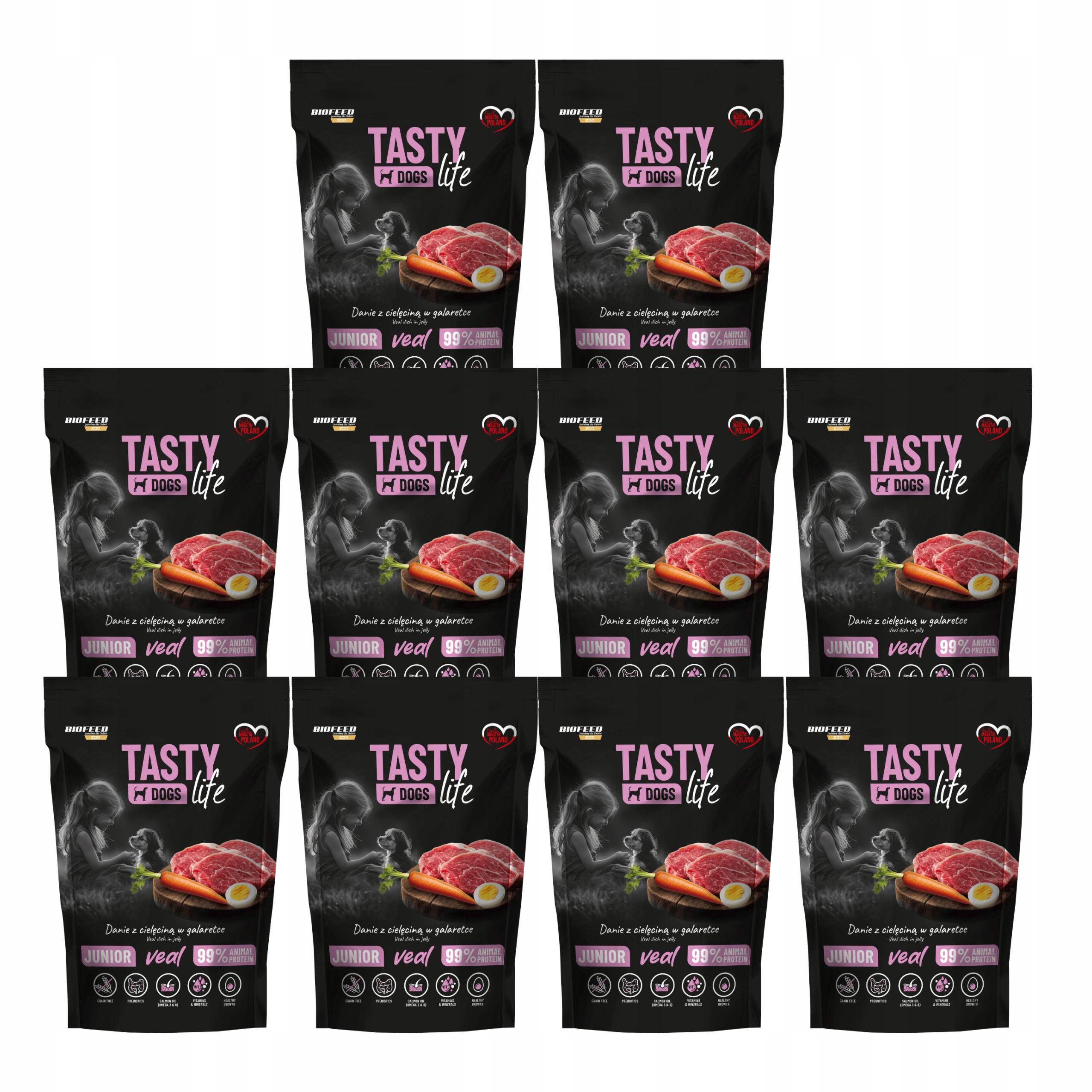 Levně Krmivo pro štěňata Biofeed Tasty Life Junior Telecí maso 10 x 500 g