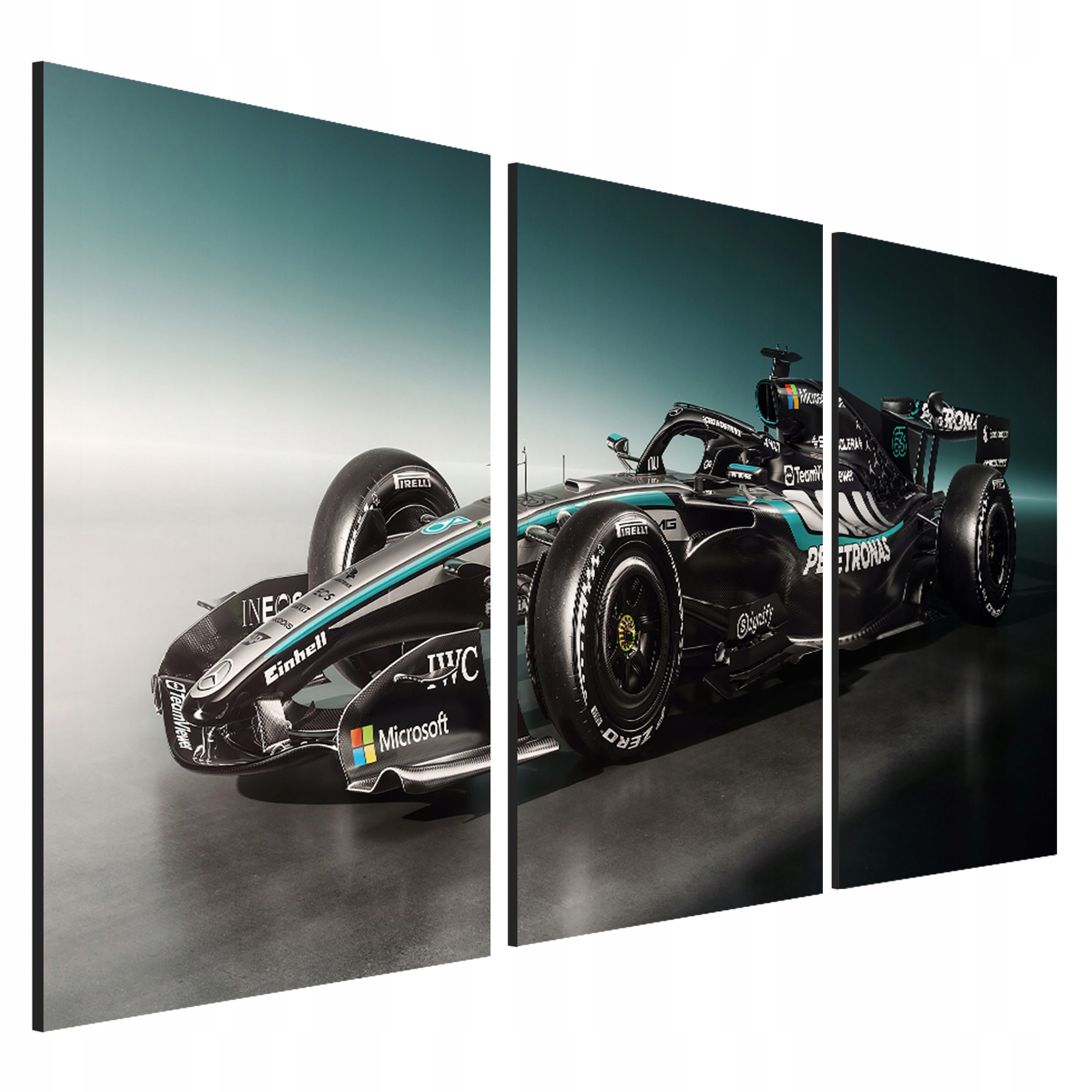Obraz Formule Formule 1 Mercedes-AMG triptych 3-dílný 70x150 cm