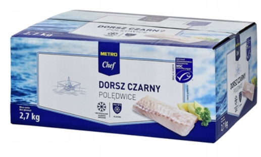 Metro Treska černá Iqf mražená (140-180 g) 2,7 kg 3 kg
