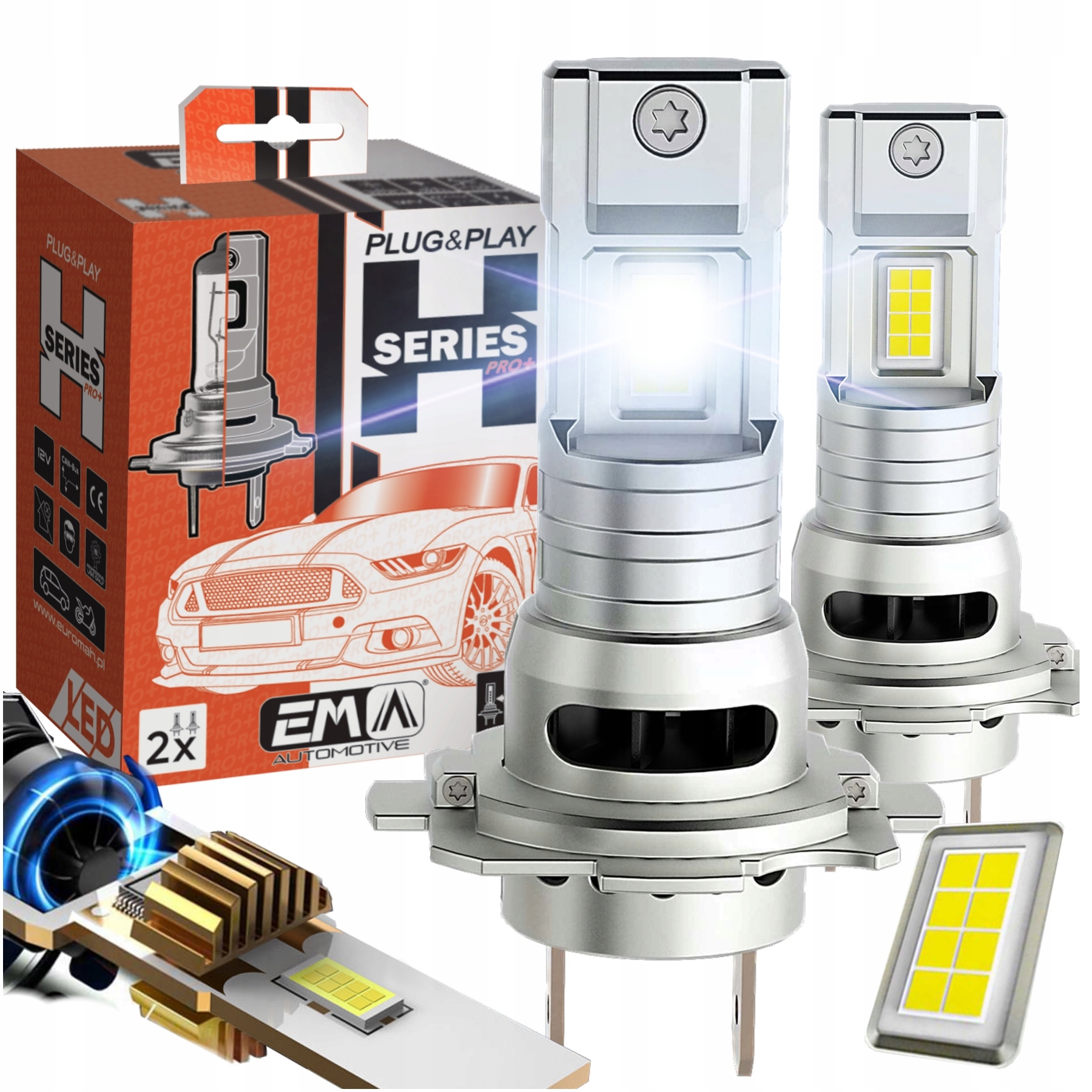 2x ŻARÓWKA H7 LED SAMOCHODOWA 12V 60W 13000lm 6000K XENON HQ KOREA