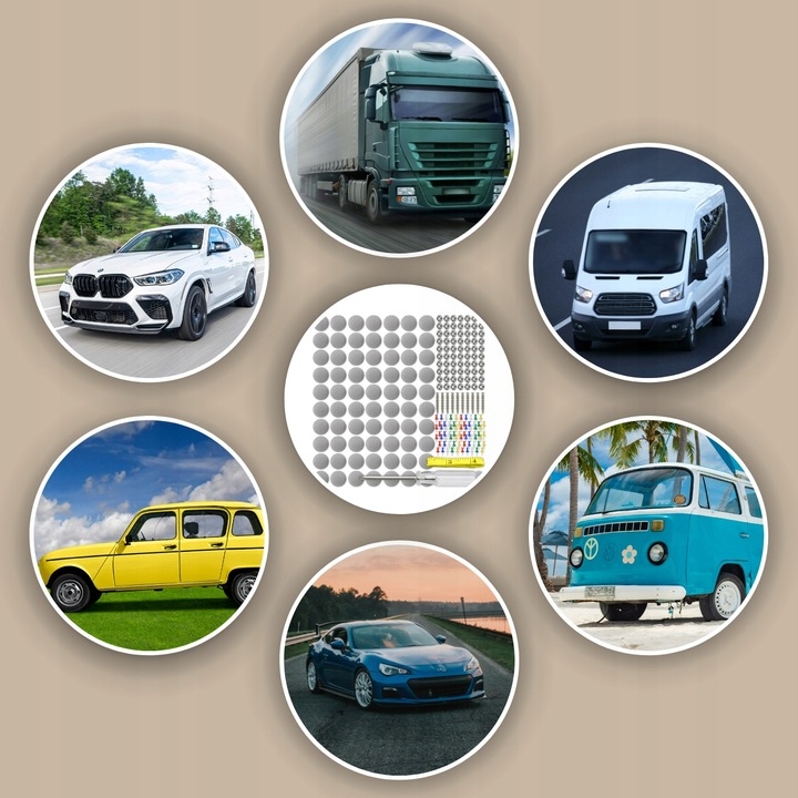 ZESTAW NAPRAWCZY DO NAPRAWY REGENERACYJNY PODSUFITKI SAMOCHODOWEJ 70 el. Typ samochodu 4x4/SUV Autobusy Samochody ciężarowe Samochody dostawcze Samochody kempingowe Samochody osobowe