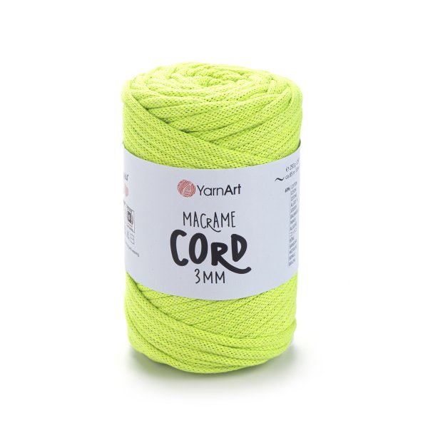 YarnArt Macrame Cord 3mm 801 zelený provázek makramé sada 4 x 250 g