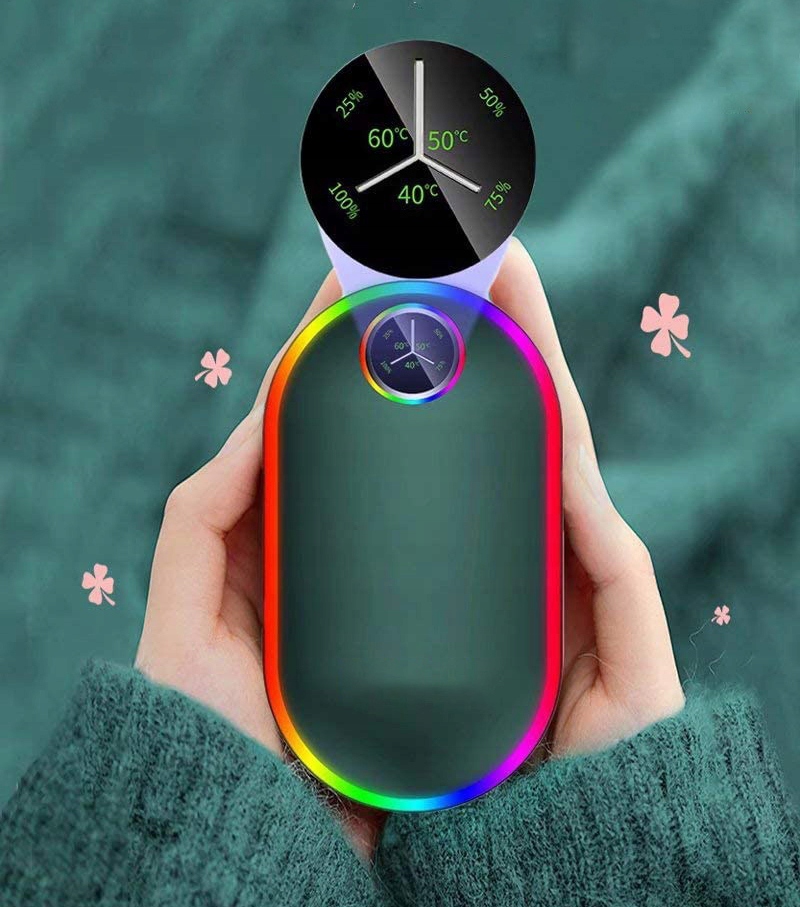 OGRZEWACZ DO RĄK USB POWERBANK 10000mAh RÓŻOWY Wysokość 11.6 cm