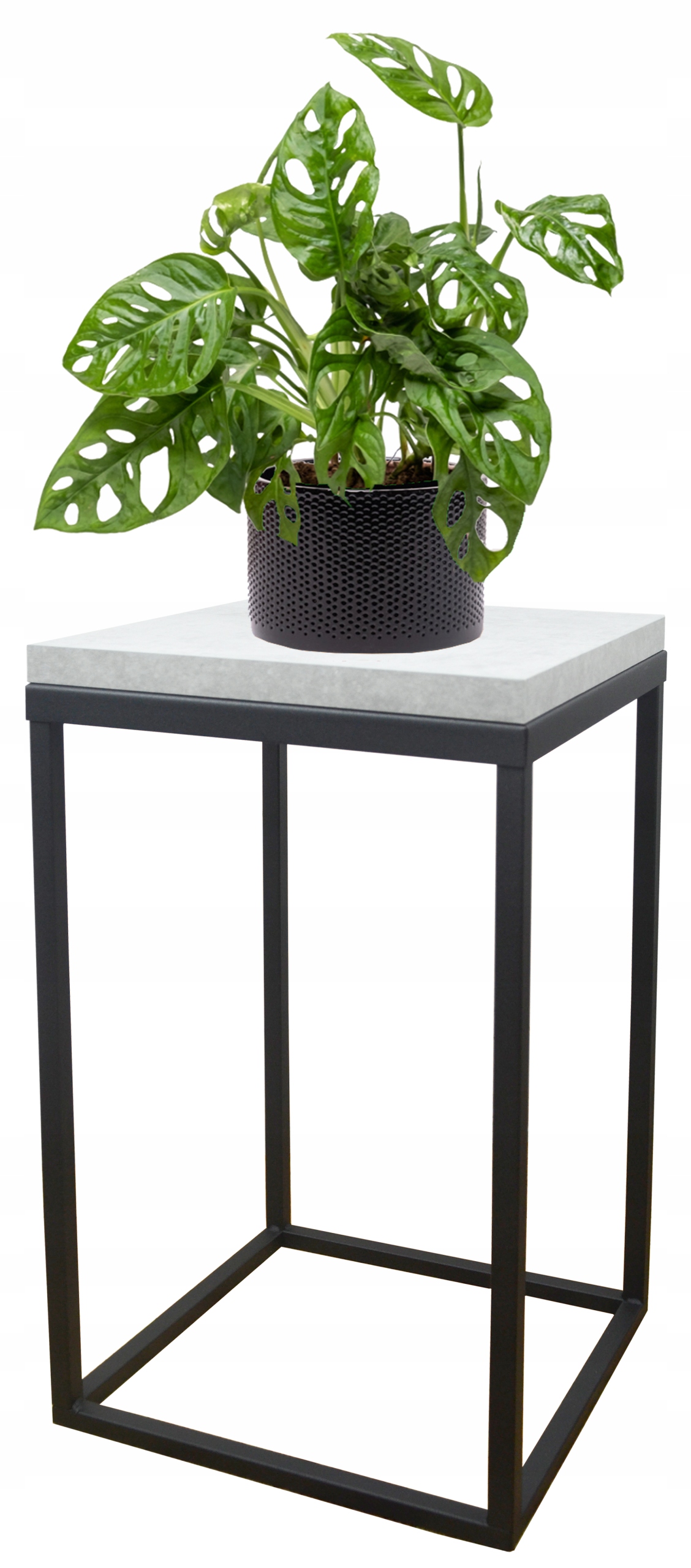 

Kwietnik metal loft czarny blat Beton Jasny 40cm