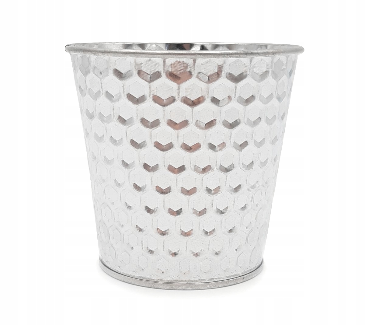 

Doniczka Osłonka Metalowa Na Doniczkę Srebrna 13cm