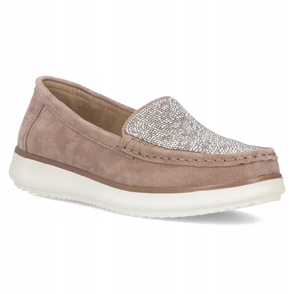 Buty damskie mokasyny skórzane Filippo lekkie z klamrą r.40