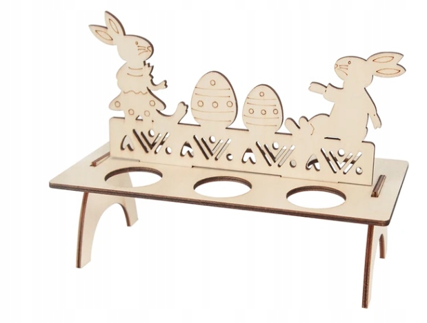 DEKORACJE ŚWIĄTECZNE WIELKANOC STOJAK NA JAJKA DIY ZAJĄCE PISANKI