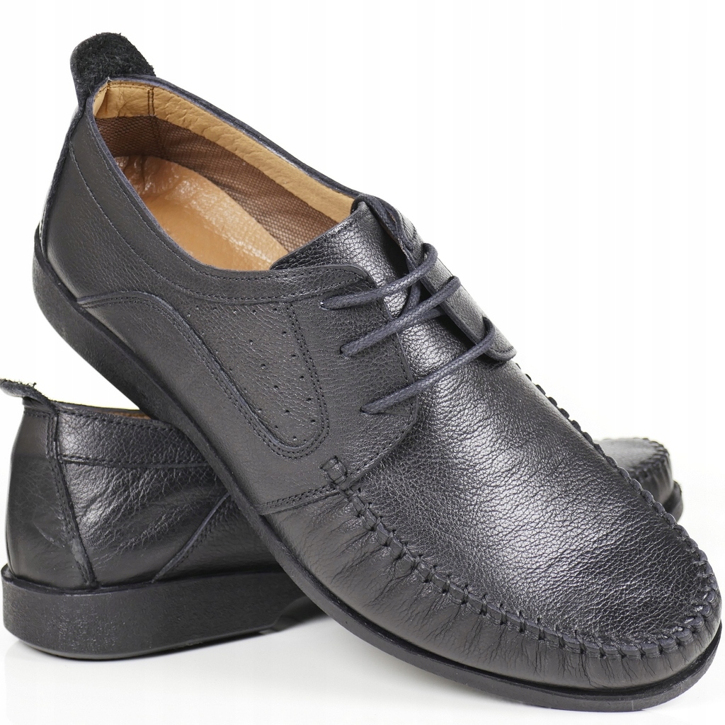 Pánské Polobotky Z Polské Kůže, Měkké, Pohodlné Pro Každodenní Nošení, Černé Boty, Top