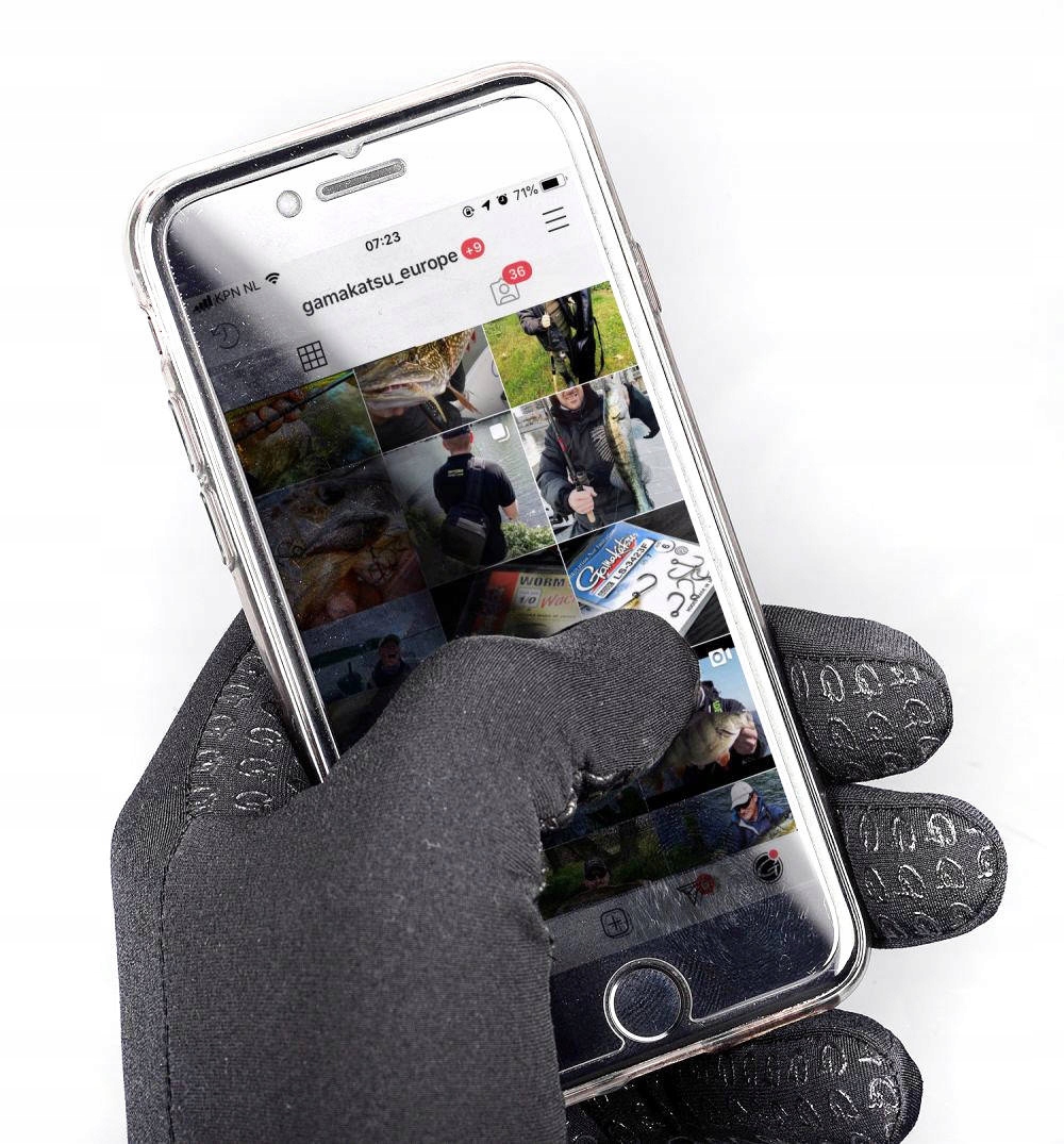 RĘKAWICE WĘDKARSKIE GAMAKATSU G-GLOVES TOUCH-XXL Kolor dominujący szary