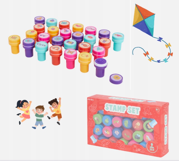 PLASTIKOWE PIECZĄTKI STEMPLE DLA DZIECI DO ODBIJANIA WZORÓW RÓŻNE WARIANTY