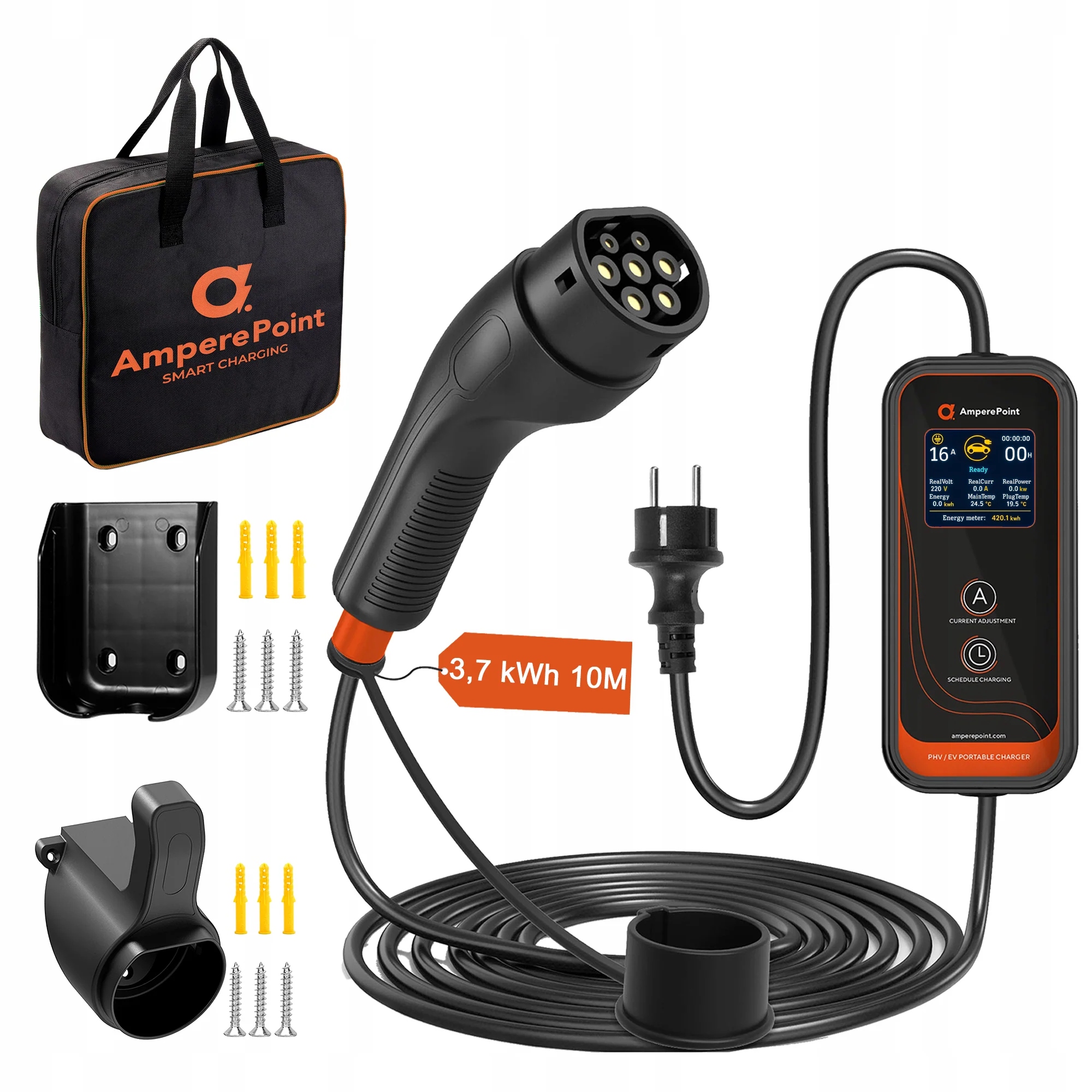 Mobilní nabíječka Ev Ampere Point P35L 3,7 kW 10M /Taška /6-16A /Počítadlo