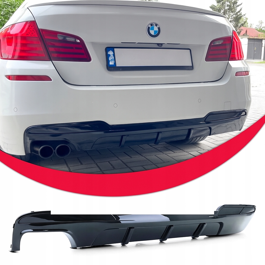 Bmw F10 F11 Zadní Difuzér Nárazníku Zadní Kryt 00--- Černý Lesk