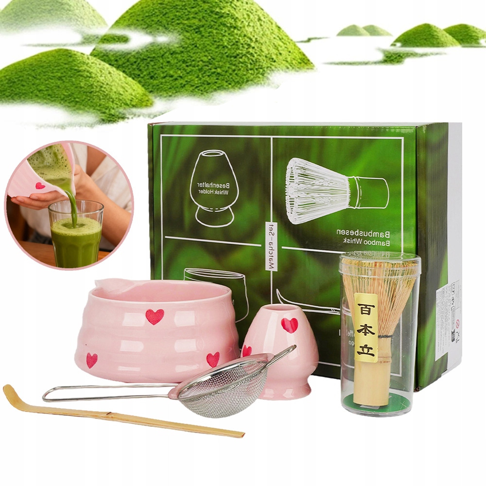 Šlehací metla na matchu, sada 5 kusů na čaj Matcha, sada metel Matcha