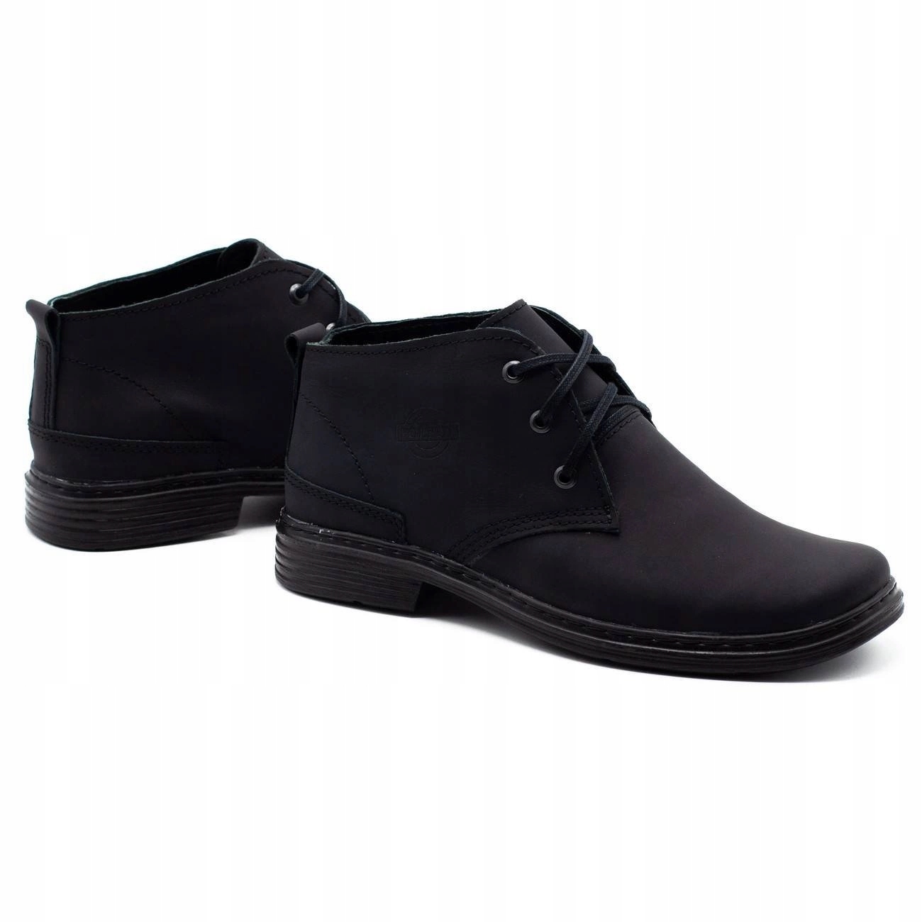 Buty męskie skórzane trzewiki klasyczne ocieplane 191F czarne 42 Płeć mężczyzna