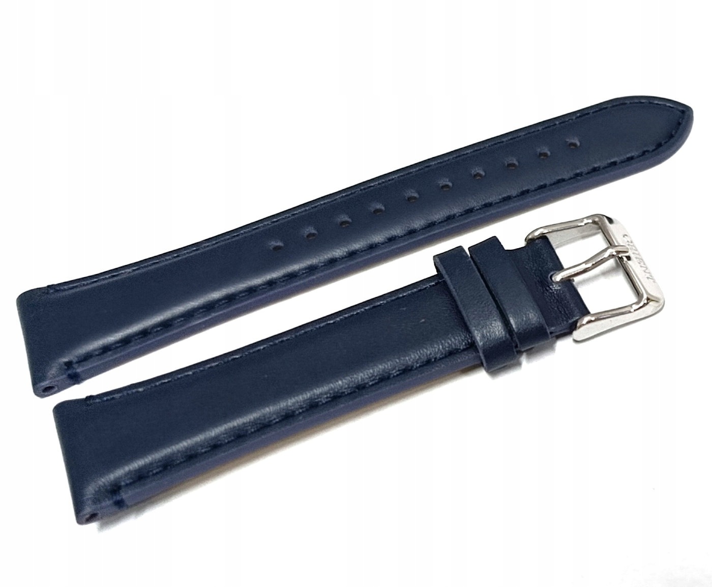 Originální Kožený Tmavě Modrý Hladký Řemínek Na Hodinky Orient Bambino 21 mm