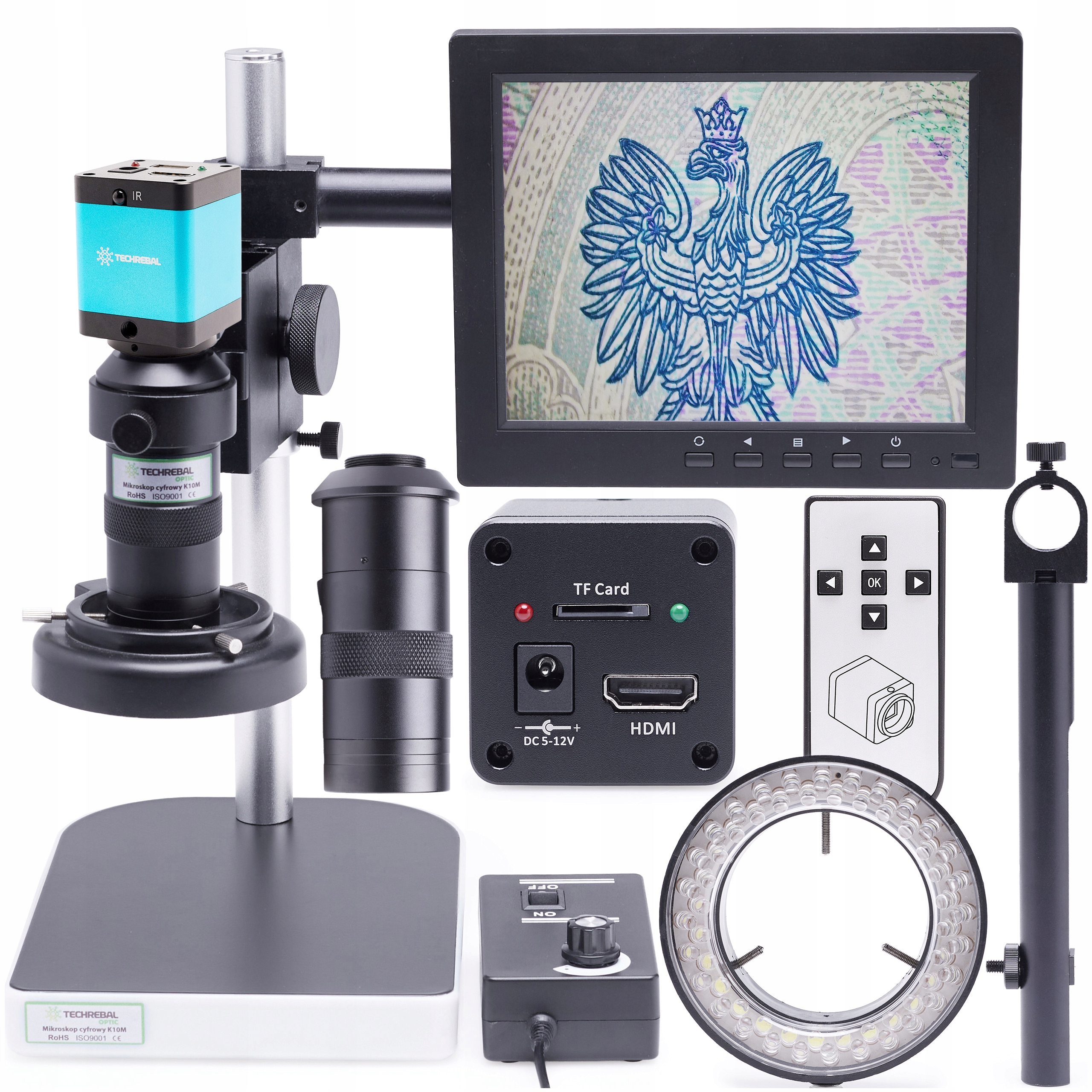 Digitální Mikroskop 100x LCD 8" Kamera 12MP světlo 56x Led pro pájení