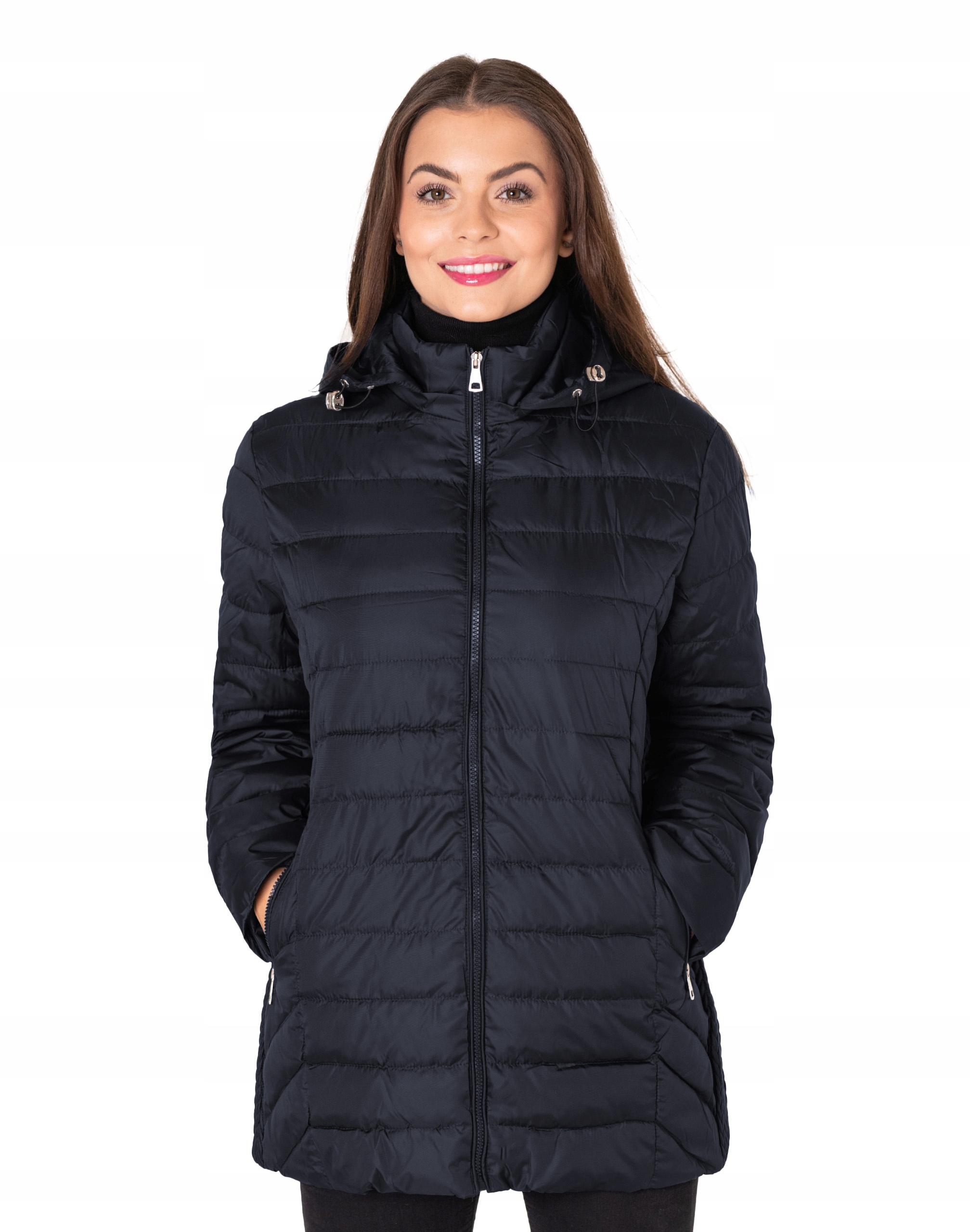Velká teplá péřová Zimní Bunda Dámská prošívaná zateplená zimní bunda 603-2 5XL