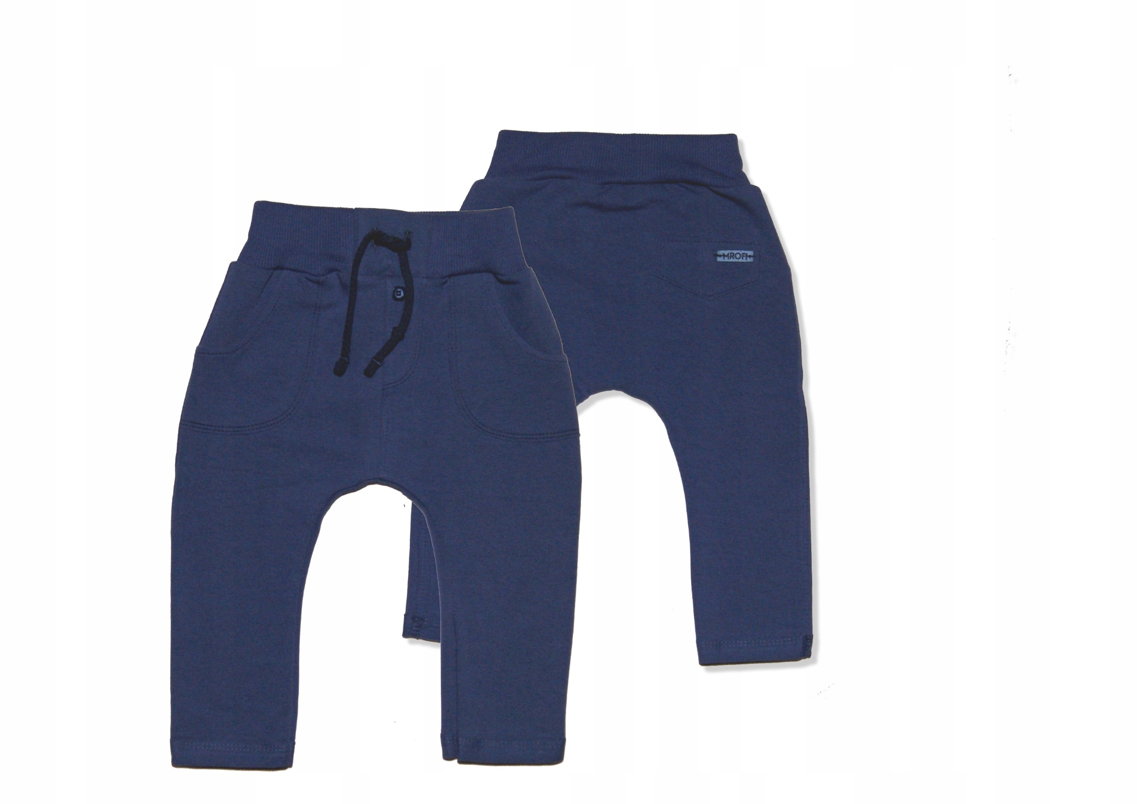 

Eleganckie Modne Spodnie z mankietem niebieskie 74