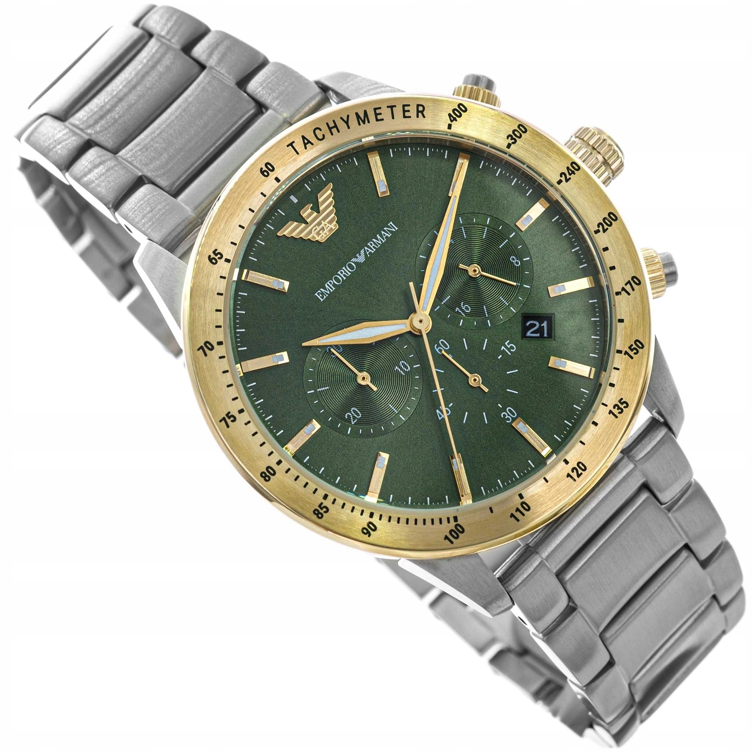 Pánské Hodinky Emporio Armani Mario AR11454 Stříbrné Na Náramku Se Stopkami