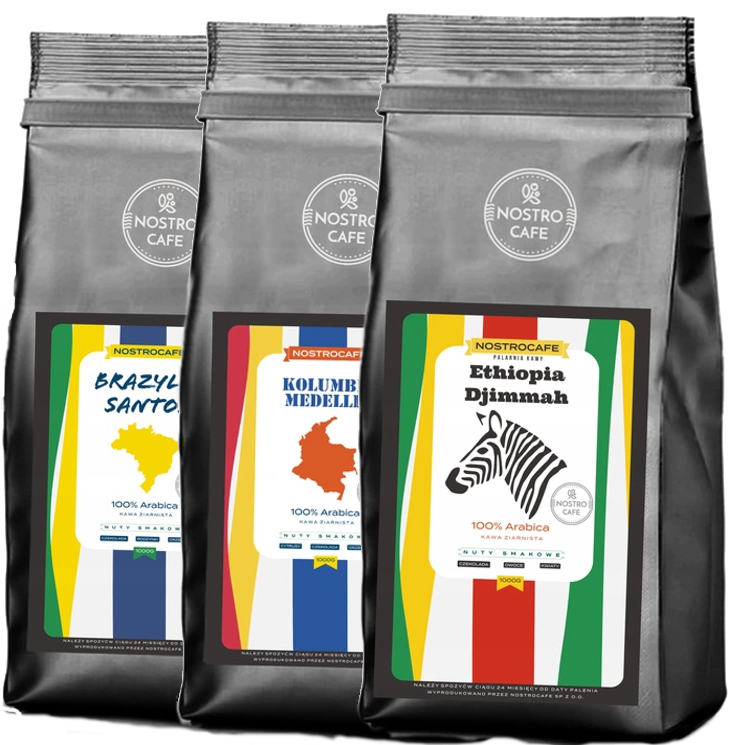 Levně Káva Zrnková 3KG Kolumbie, Santos, Etiopie