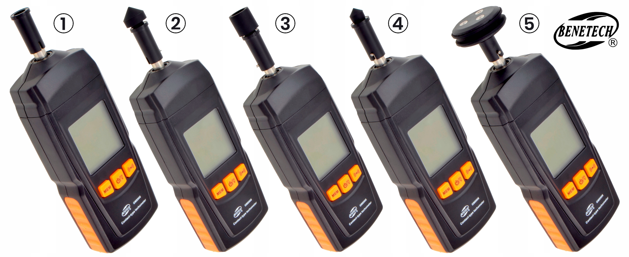 Tachometr Kontaktowy LCD Miernik Prędkości Obrotomierz Obrotów do 19999 RPM Model GM8906