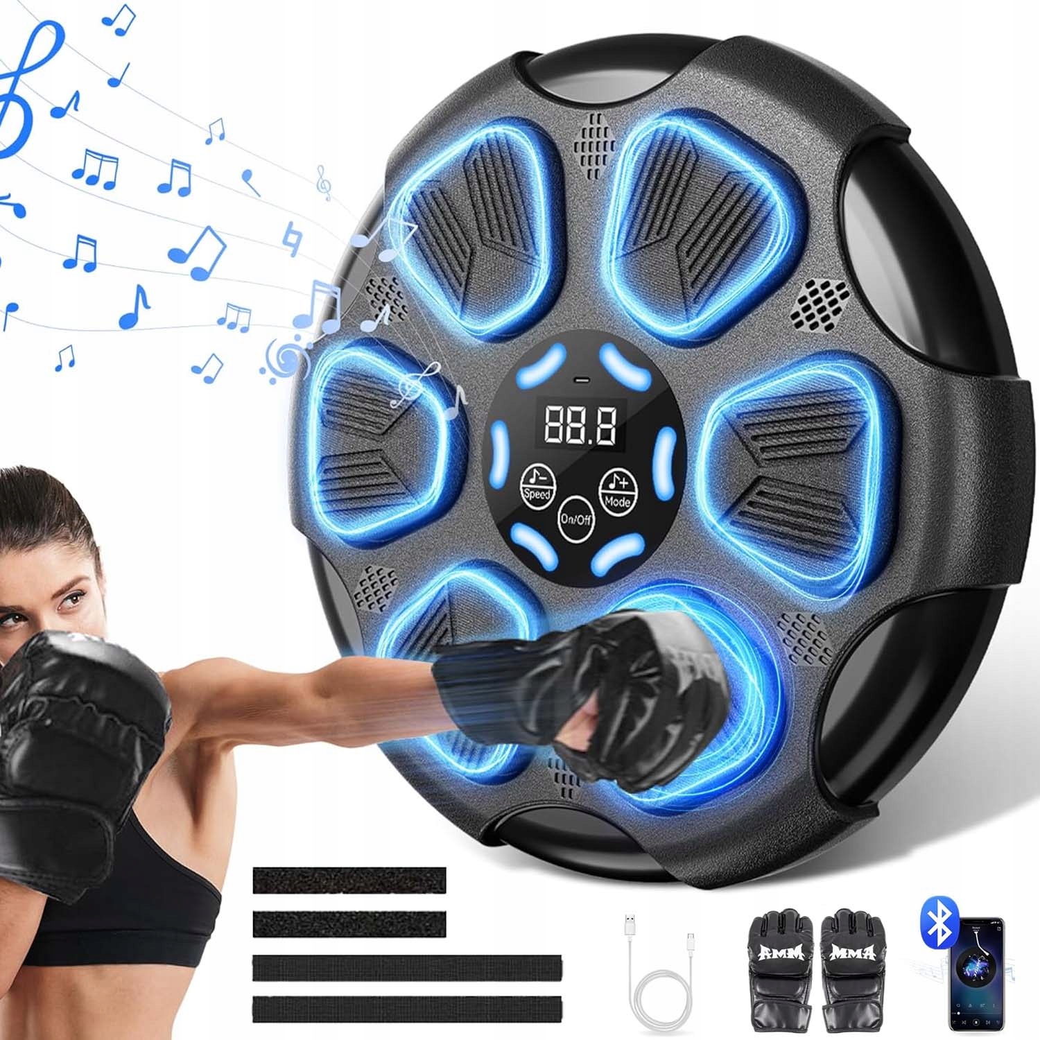 Music Boxing Machine Boxovací Stěna Hudební Štít Bluetooth Rukavice