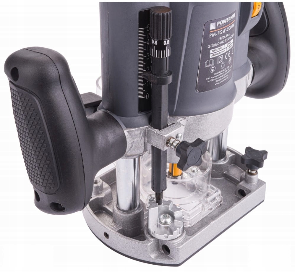 FREZARKA GÓRNOWRZECIONOWA 2000W 6-8mm WYCINARKA 11500-34000 RPM POWERMAT Seria PM-FGW-2000M